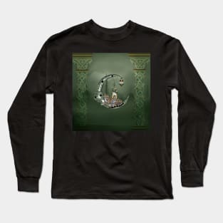 Wondeful leopard on the moon Long Sleeve T-Shirt